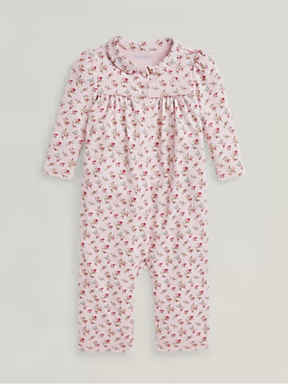 Ralph Lauren Pink Floral Long-Sleeve Baby Romper